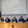 Il tavolo dei relatori: da sinistra il Magg.Rossi, il Prefetto Zanzi, il Generale Pennino, il Presidente Provinciale Ginelli e il Direttore di Rete 55 Inzaghi