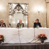 Il tavolo dei relatori: da sinistra, il vicedirettore de il Giorno Laura fasano, il Generale Michele Cittadella e l'editore Fiorenza Mursia