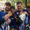 Con Gabriella e Stefano all'arrivo della New York Marathon 2017 a Central Park dopo 42km